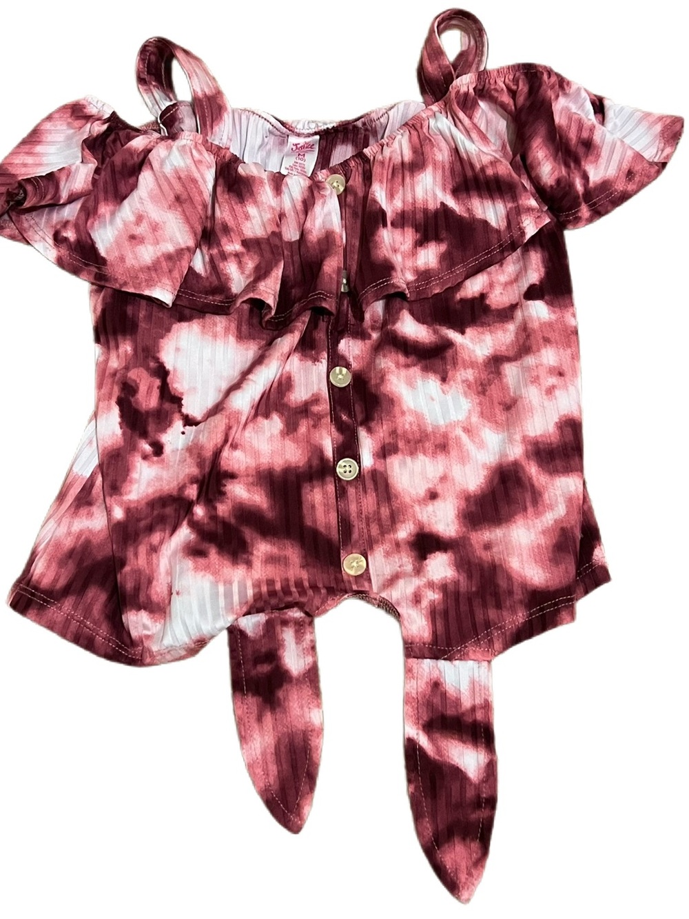 Justice Pink and White Tie-Dye Girls Top